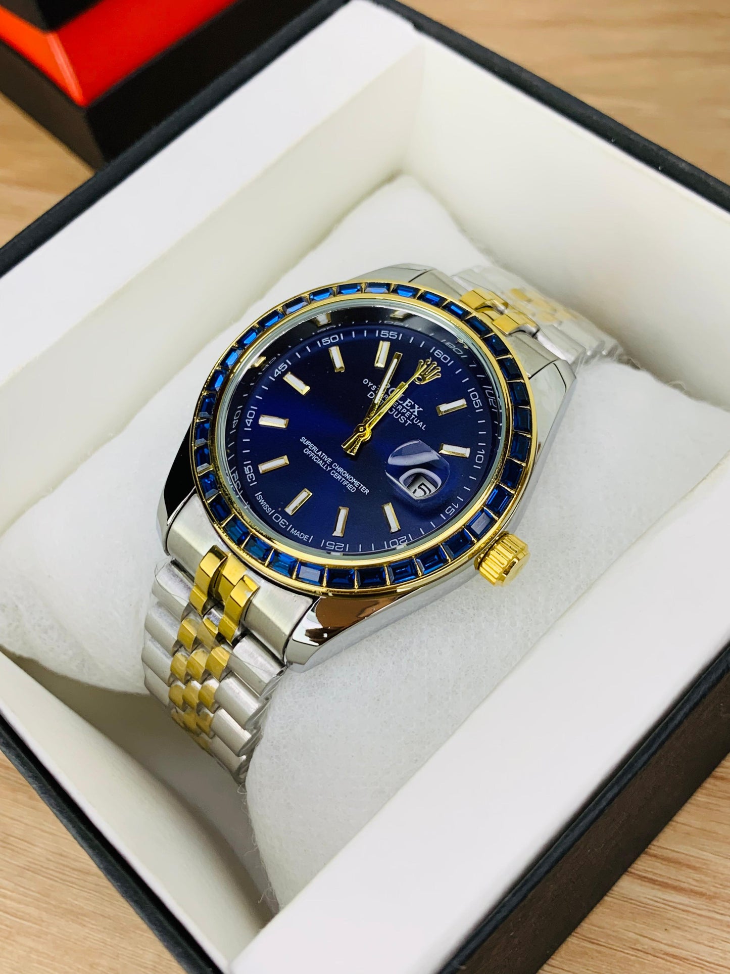 OYSTER STONE BEZEL MODEL | BLUE DIAL DOUBLE TONE