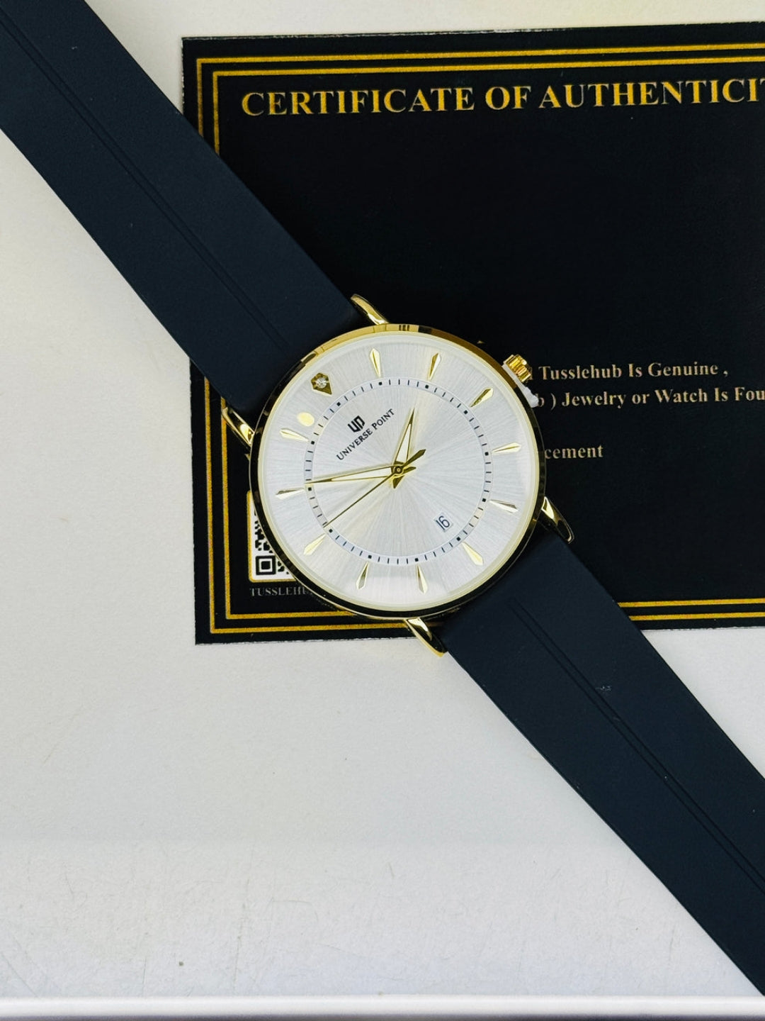 Golden White Slim Balloon Universe Point Watch