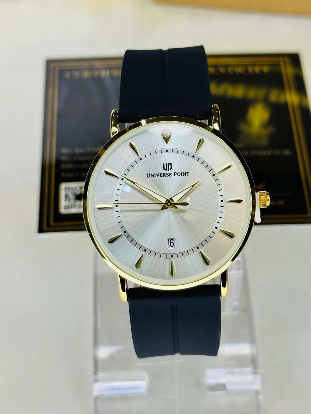 Golden White Slim Balloon Universe Point Watch