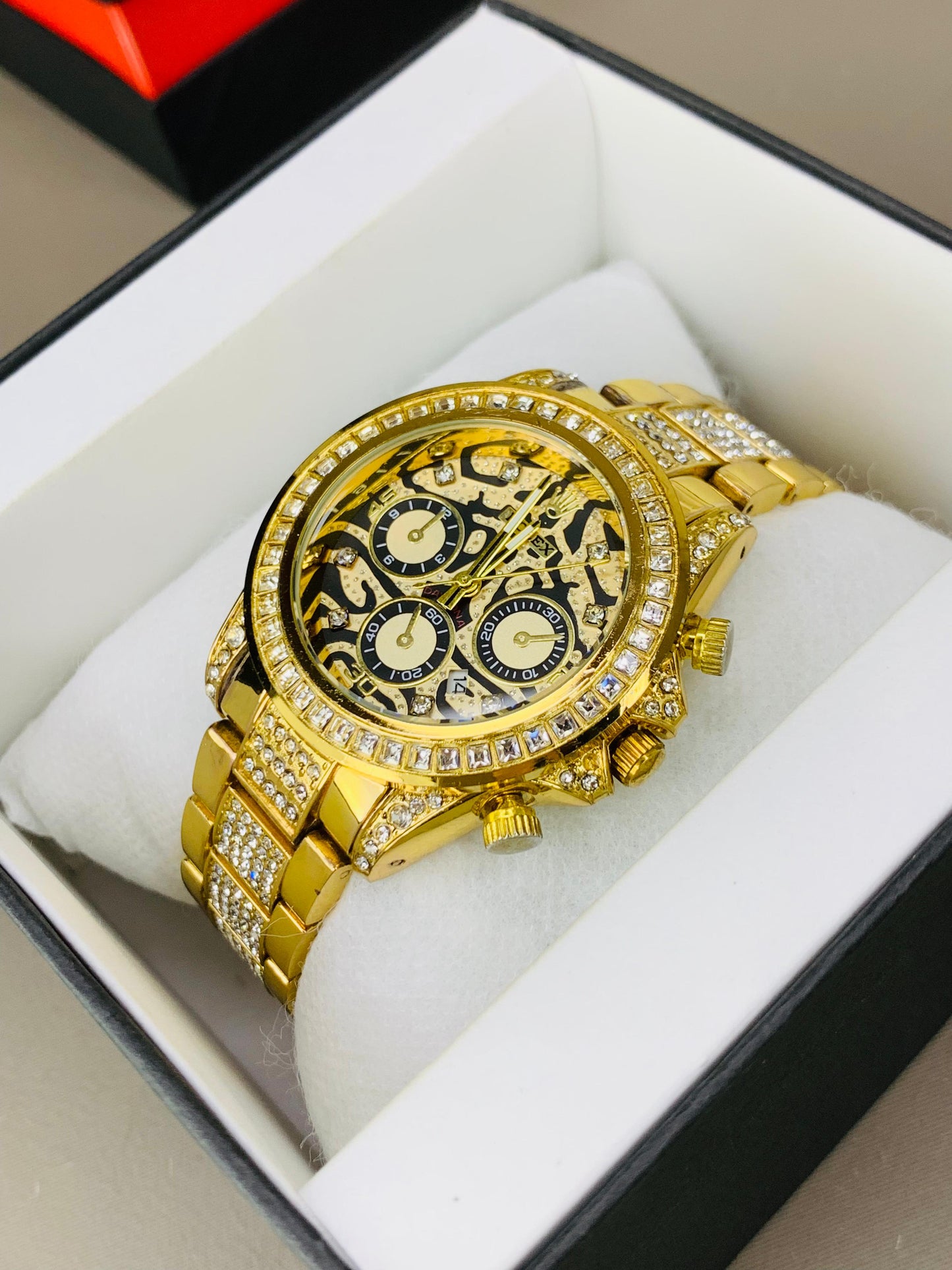 Tiger Stone Embossed Dial (Gold)