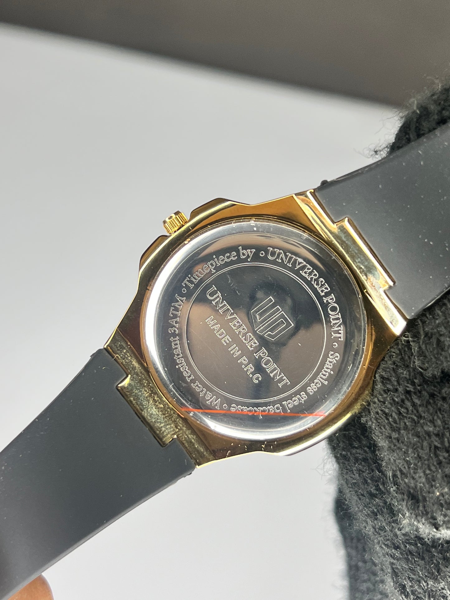 Universe Point Silicone Strap (White Dial Golden Bezel)