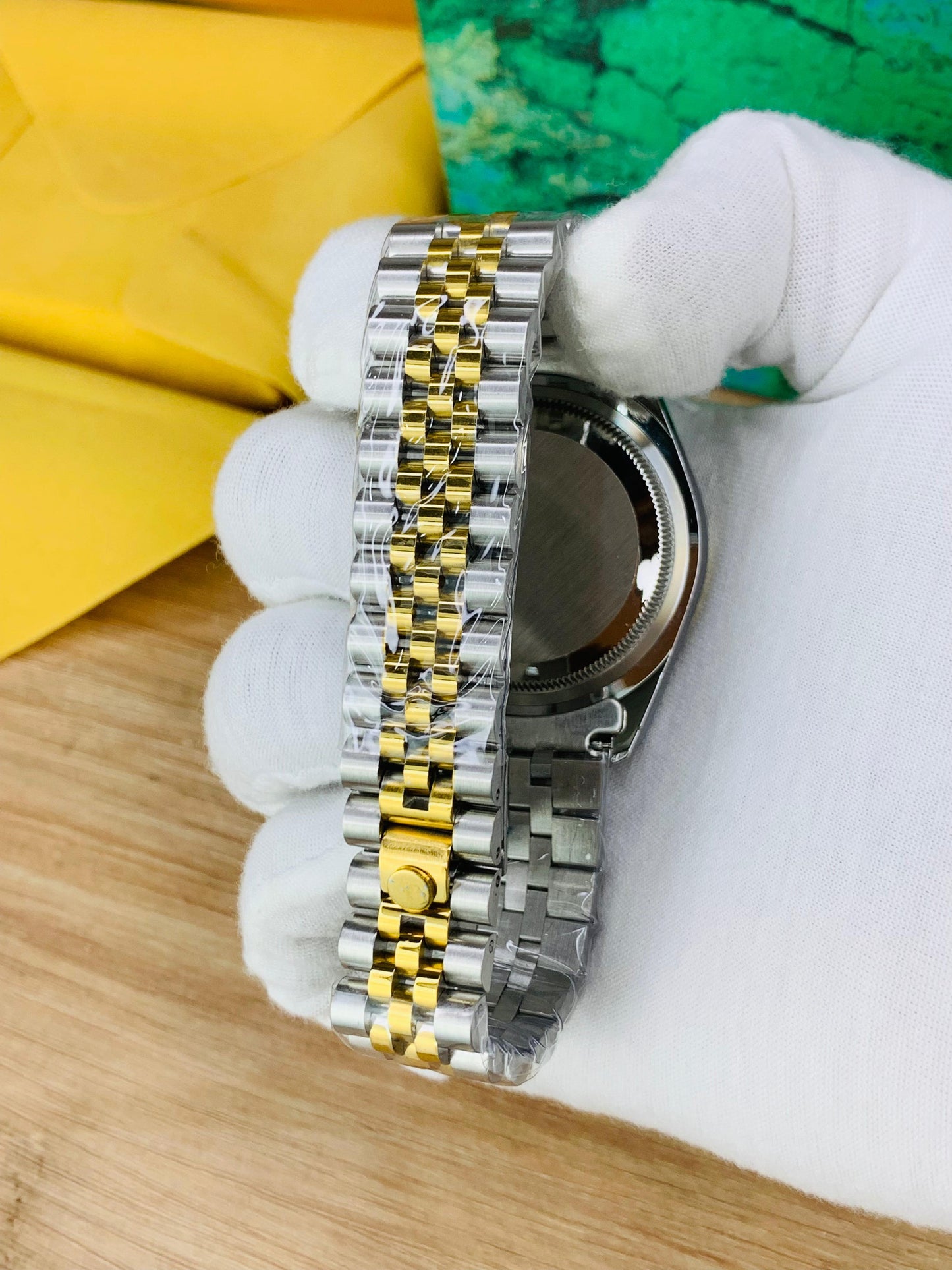 OYSTER STONE BEZEL MODEL | SILVER DIAL DOUBLE TONE