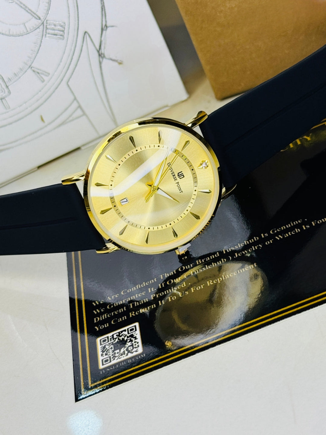Full Gold Slim Balloon Universe Point Watch