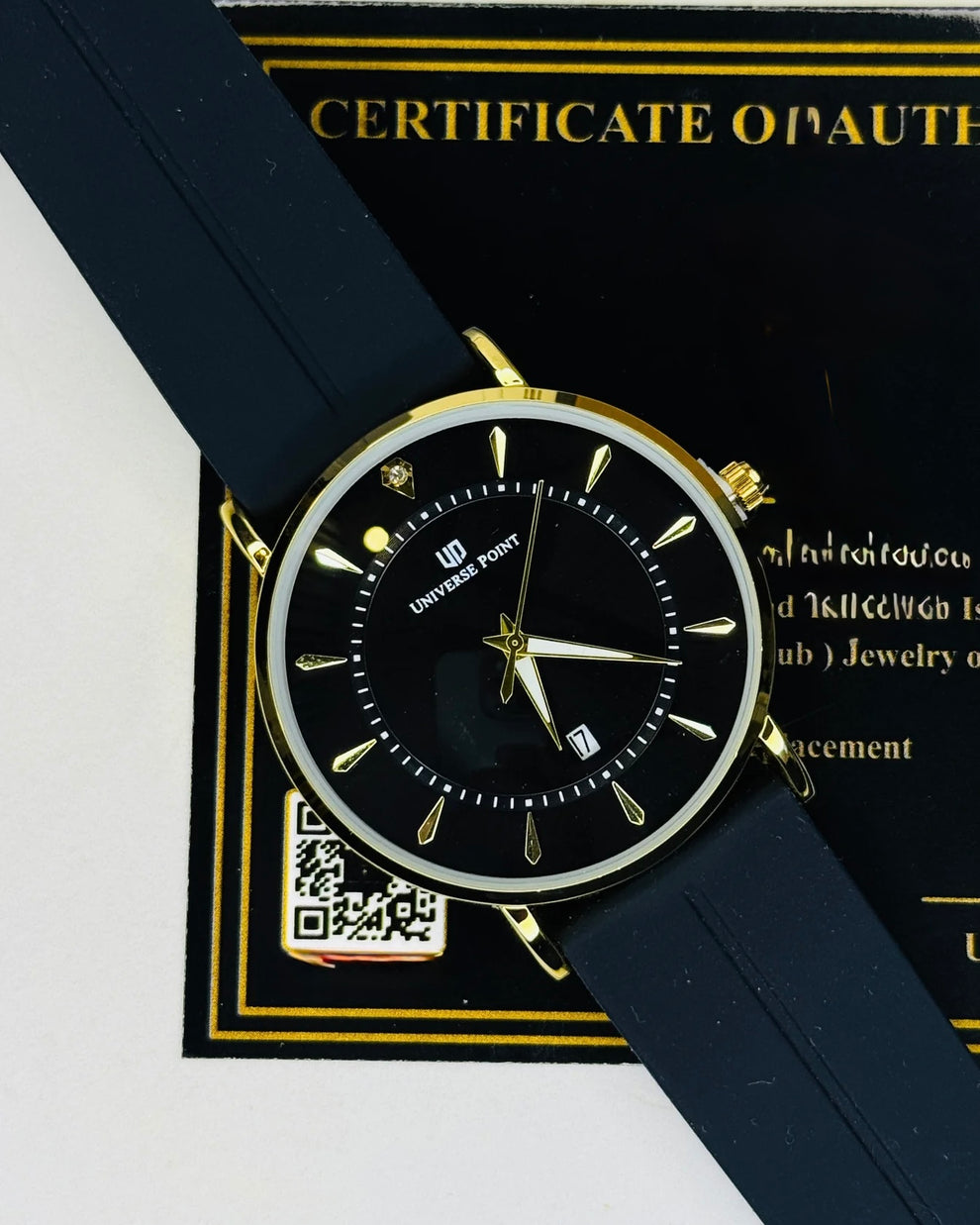Gold Black Slim Balloon Universe Point Watch