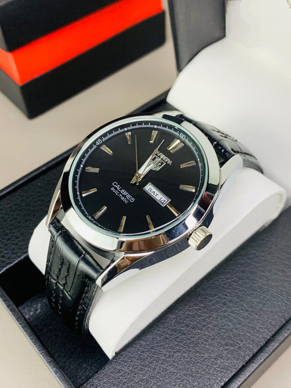 Tag Calibre 5 Watch With Day&Date (Black)