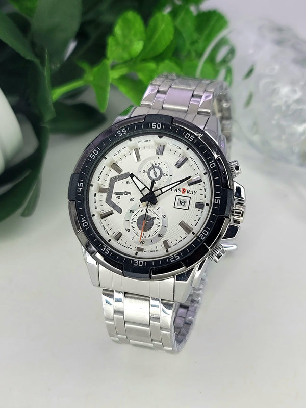 Cassray Date working Double tone dial (White & Black) – PREMIO WATCHES