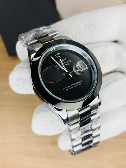 Plain Dial | Two Tone Black