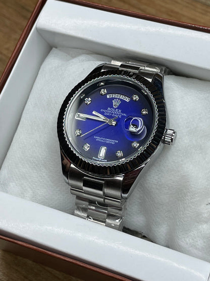 Stone Buzzle Date & Day Working (Blue Dial)