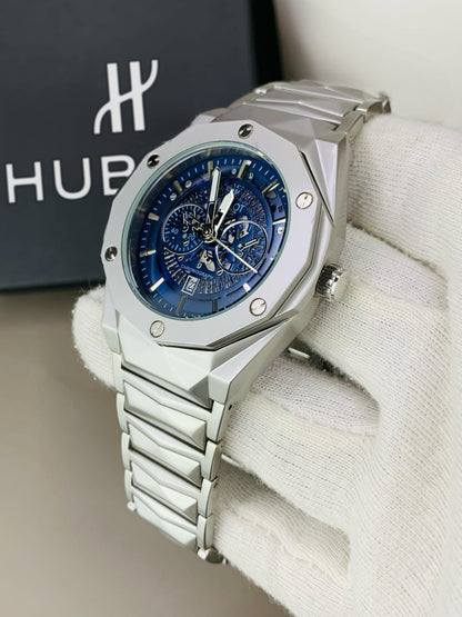 Matte HB Skeleton | Diamond Cut Model | Engraved Chain (Silver Blue)