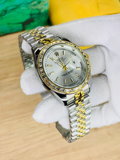 OYSTER STONE BEZEL MODEL | SILVER DIAL DOUBLE TONE