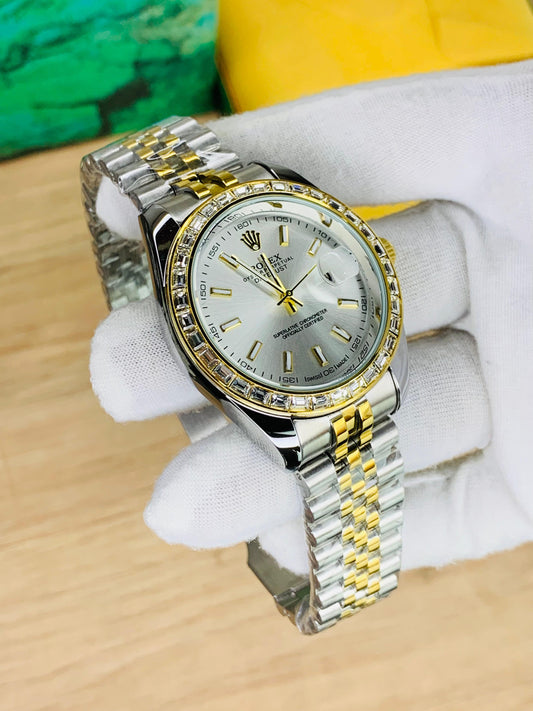 OYSTER STONE BEZEL MODEL | SILVER DIAL DOUBLE TONE