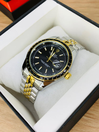 OYSTER STONE BEZEL MODEL | BLACK DIAL DOUBLE TONE
