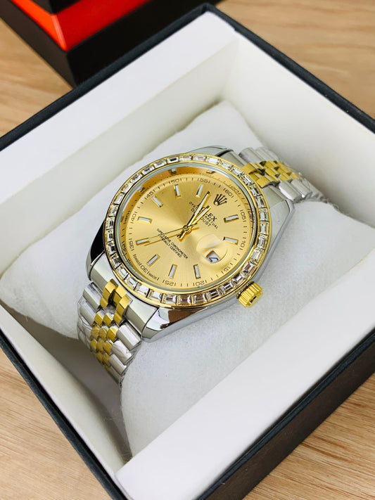 OYSTER STONE BEZEL MODEL | GOLD DIAL DOUBLE TONE