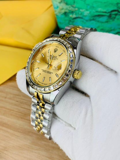 OYSTER STONE BEZEL MODEL | GOLD DIAL DOUBLE TONE