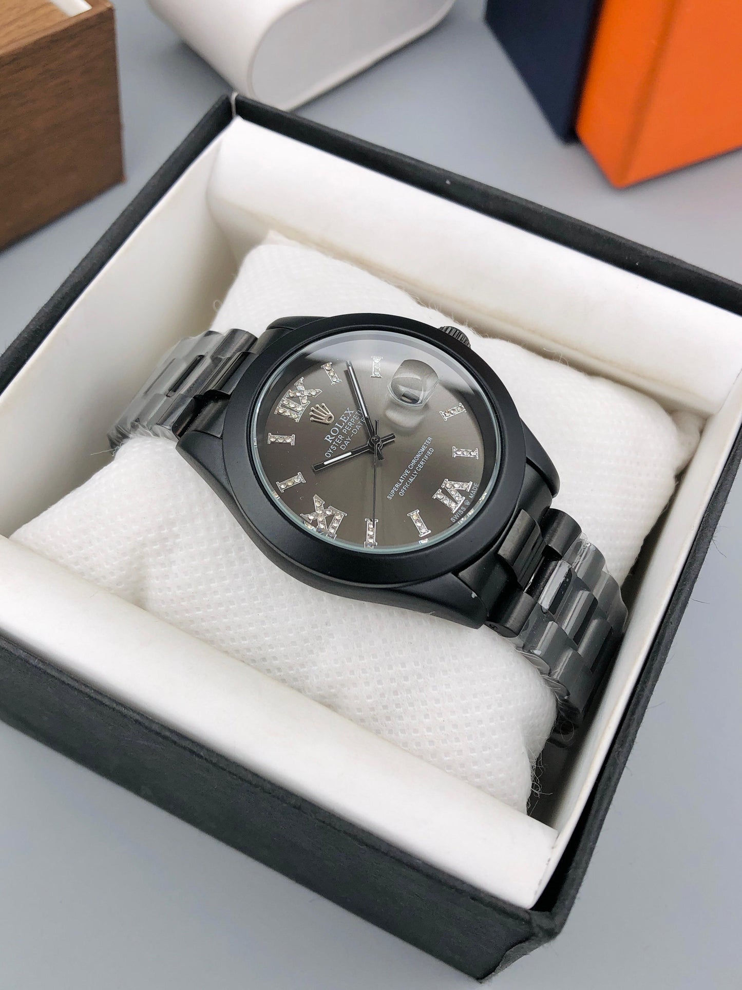 RLX MATTE BLACK MODEL (ROMAN STONE DIAL)