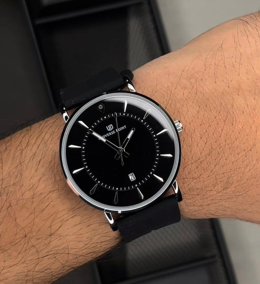 All Black Slim Balloon Universe Point Watch
