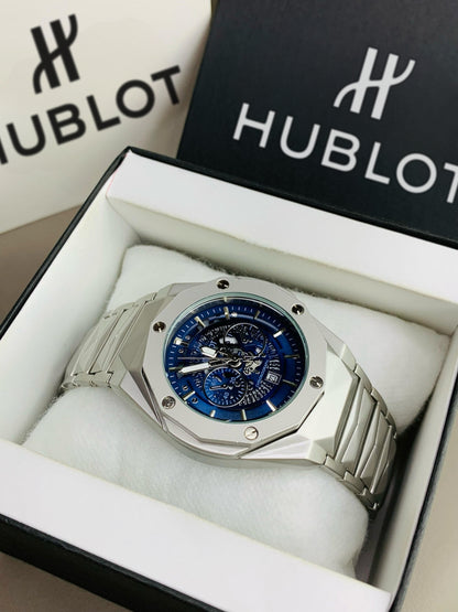 Matte HB Skeleton | Diamond Cut Model | Engraved Chain (Silver Blue)