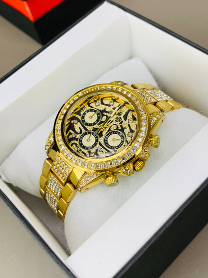 Tiger Stone Embossed Dial (Gold)