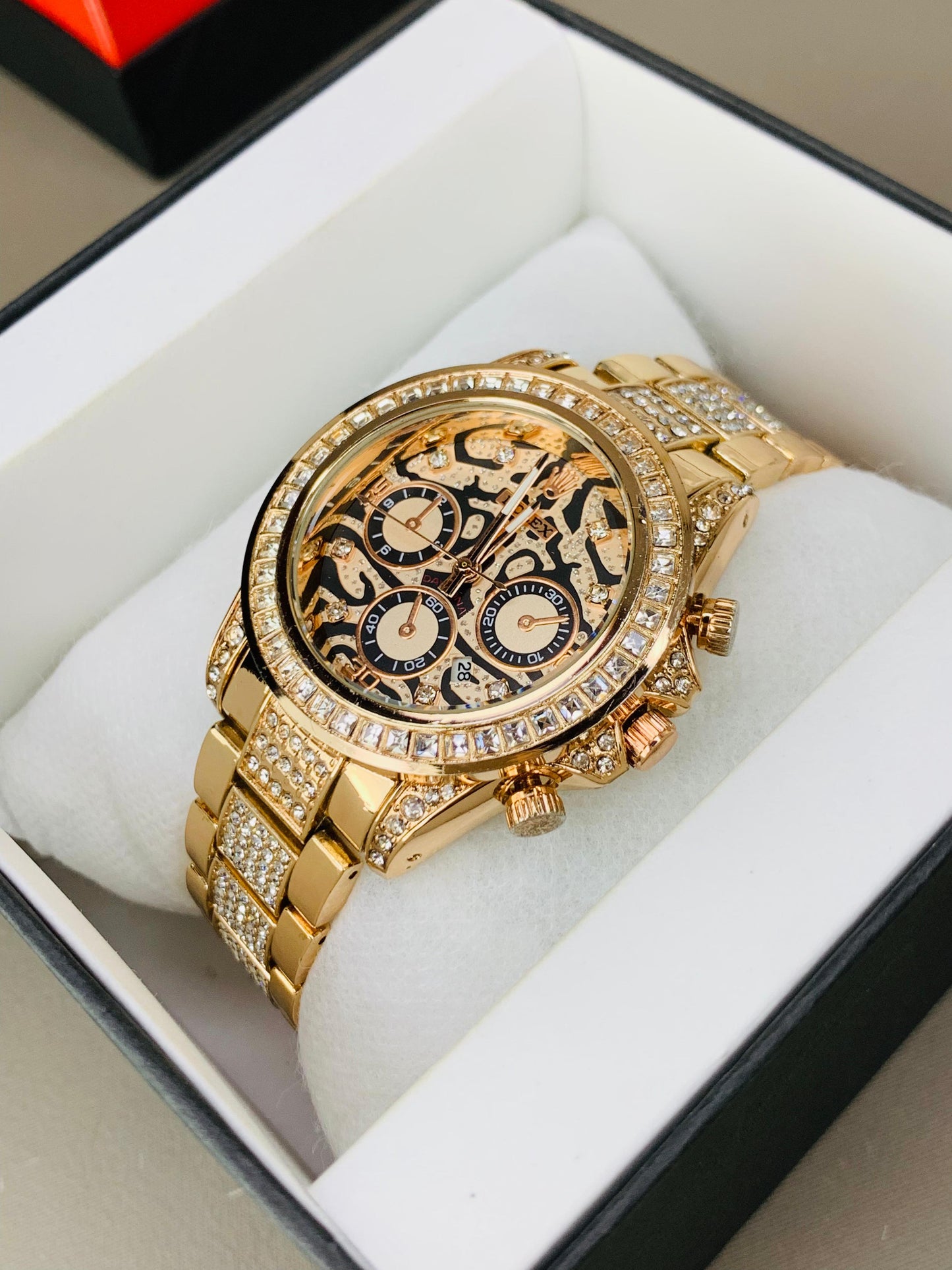 Tiger Stone Embossed Dial (Rose Gold)