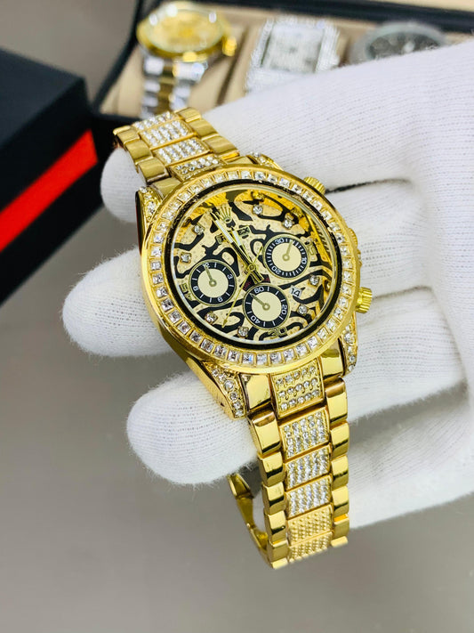 Tiger Stone Embossed Dial (Gold)