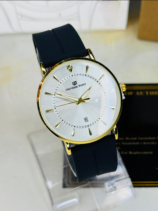 Golden White Slim Balloon Universe Point Watch