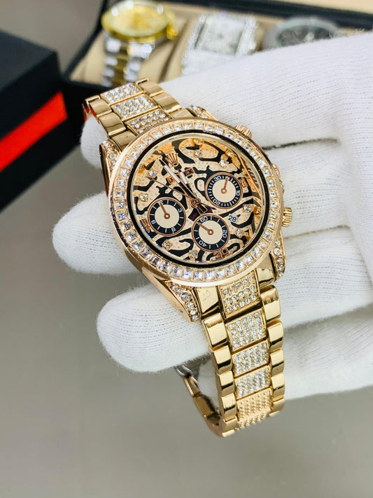 Tiger Stone Embossed Dial (Rose Gold)