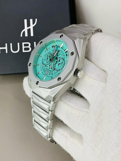 Matte HB Skeleton | Diamond Cut Model | Engraved Chain (Silver Tiffany)